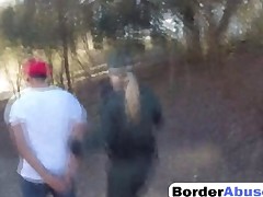 Two horny immigrant babes get fucked hard on the border