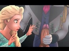 Frozen porn with big cock fucking cartoon pussy